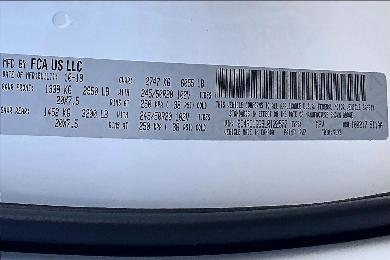 2020 Chrysler Pacifica Limited